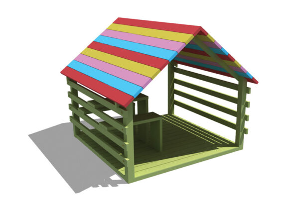 Renkli Ahşap Oyun Evi (ORJ.114)