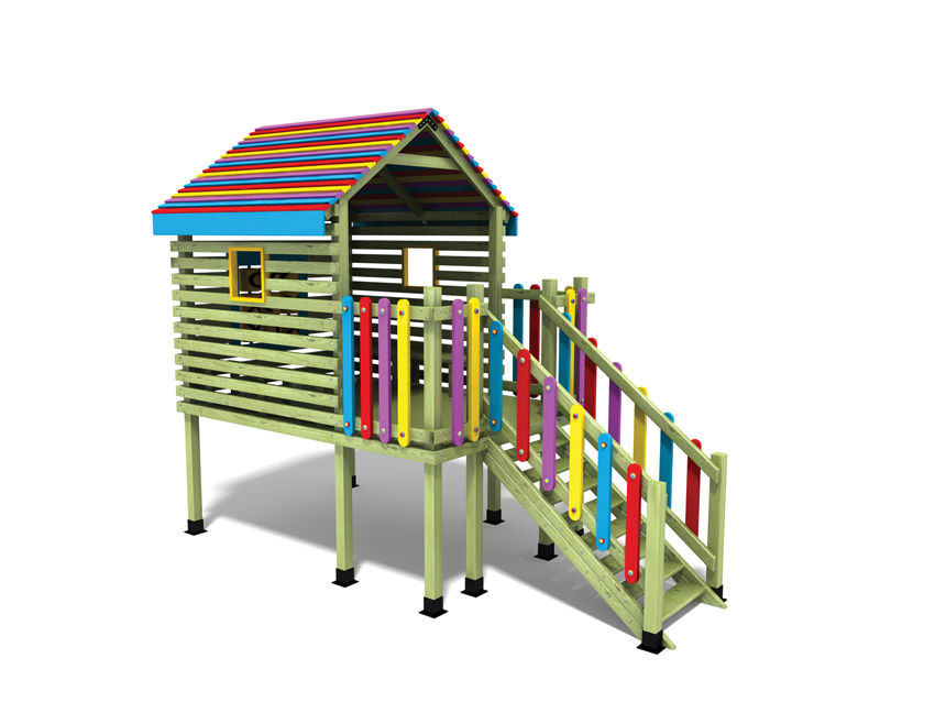 Renkli Ahşap Kule Oyun Evi (ORJ.115)