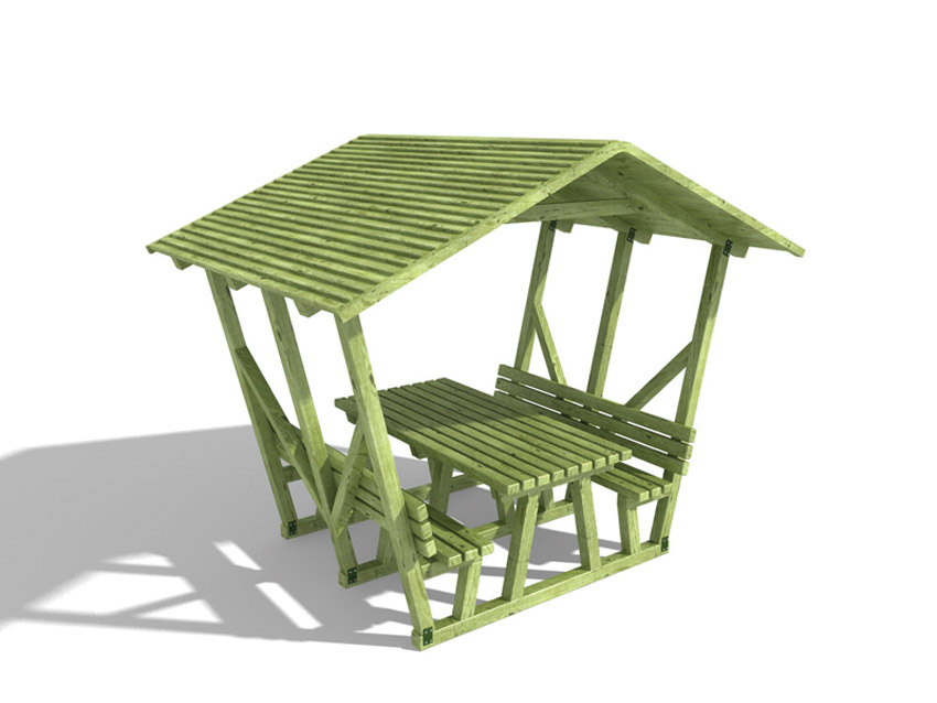 Ahşap Çatılı Piknik Masası (ORJ.136)